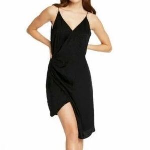 Cushnie for Target 6 NWT Black Asymmetrical Wrap Slip Dress